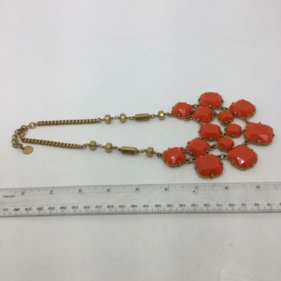 Stella & Dot Goldtone Bib W/ Orange Faceted Beads Stunning NWOT - Picture 5 of 5